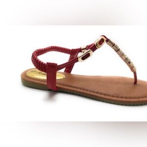 Victoria K Gold Beads Thong Sandal never worn